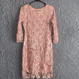 Rose Gold Sequin Party Dress